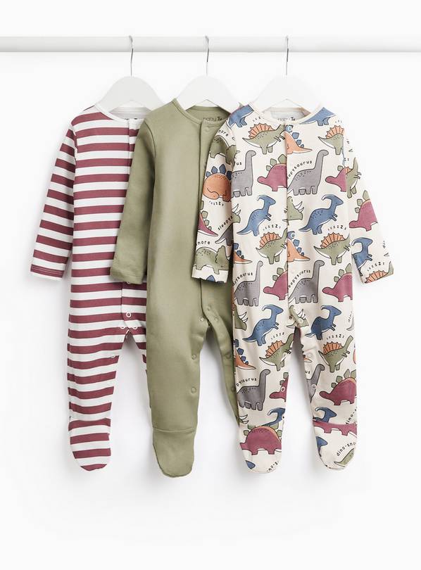 Dinosaur Sleepsuits 3-Pack 6-9 months